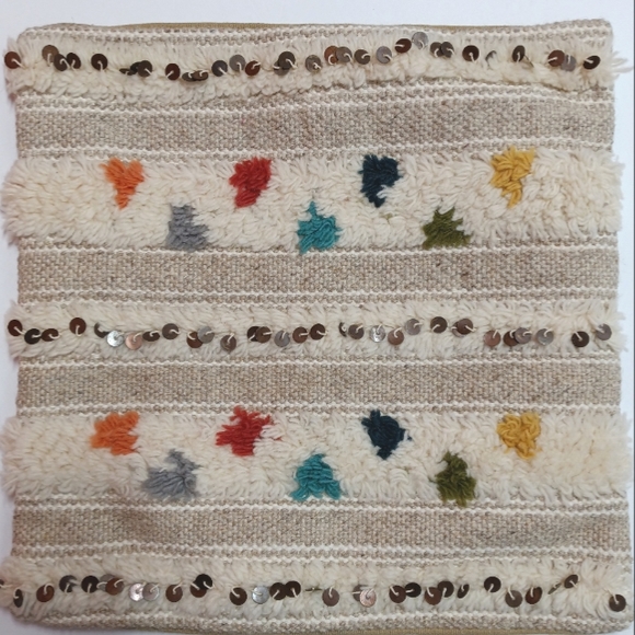 Pottery Barn Lina Moroccan Wedding Blanket Pillow Cover 18" x 18" - Picture 2 of 13